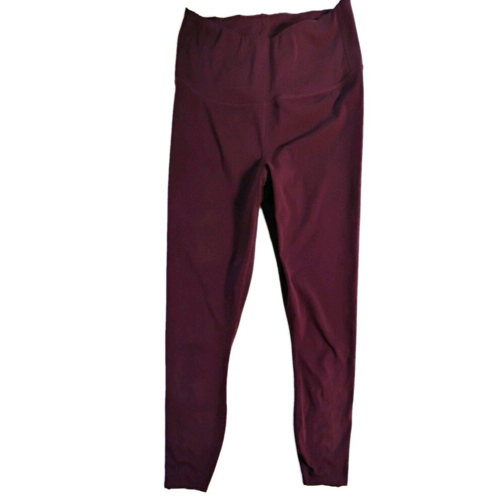 Active Life Women's M Burgundy Leggings Caged Lattice Ankle Cropped Yoga Gym